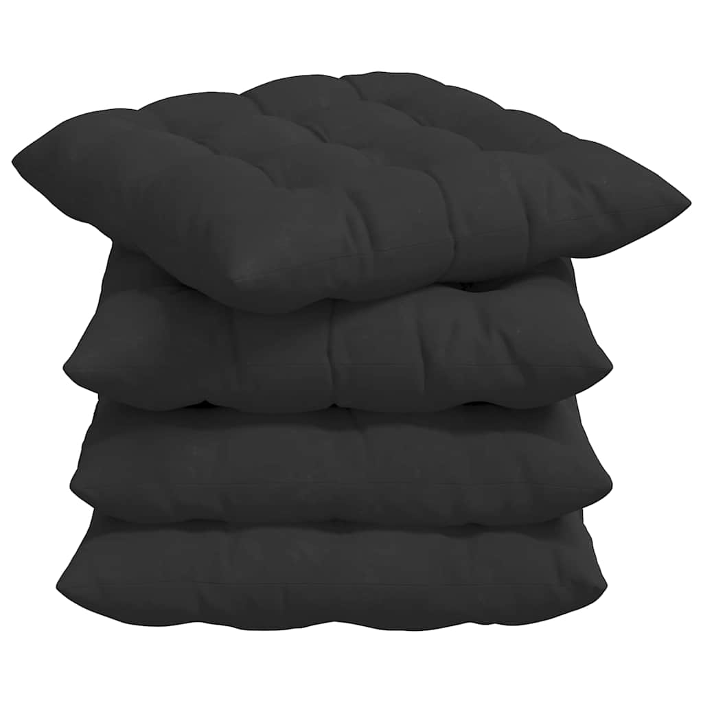vidaXL Sitzkissen 4 pcs Schwarz 40 x 40 x 6 cm Mikrofaser