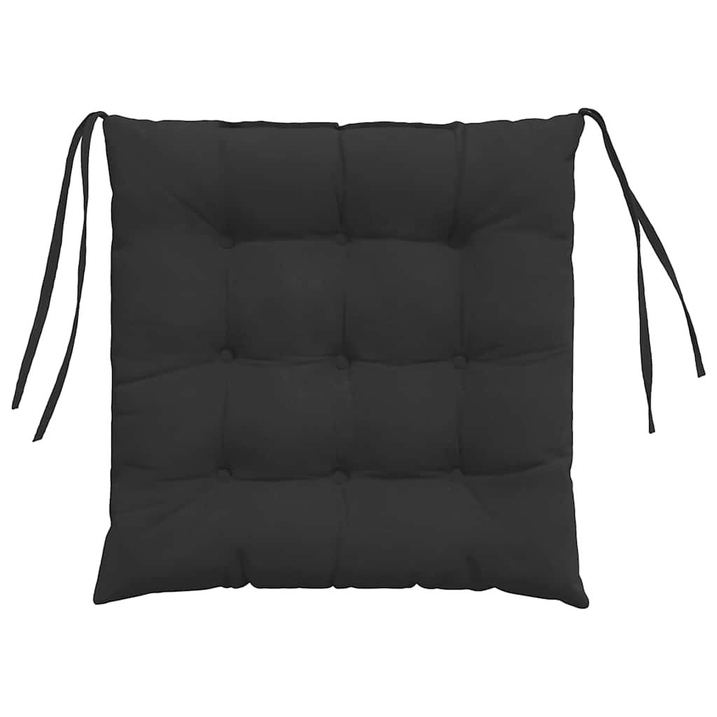 vidaXL Sitzkissen 4 pcs Schwarz 40 x 40 x 6 cm Mikrofaser