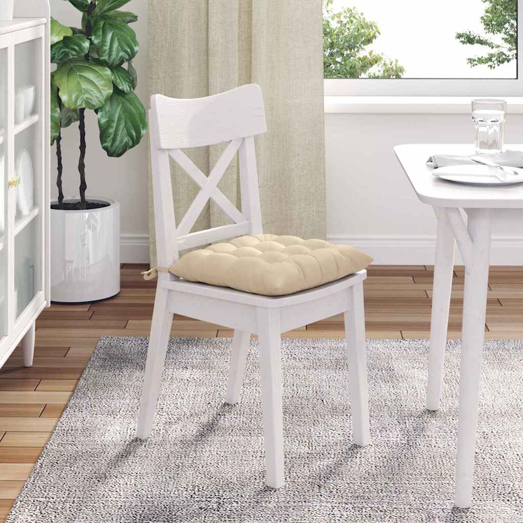vidaXL Sitzkissen 4 pcs Creme 40 x 40 x 6 cm Mikrofaser