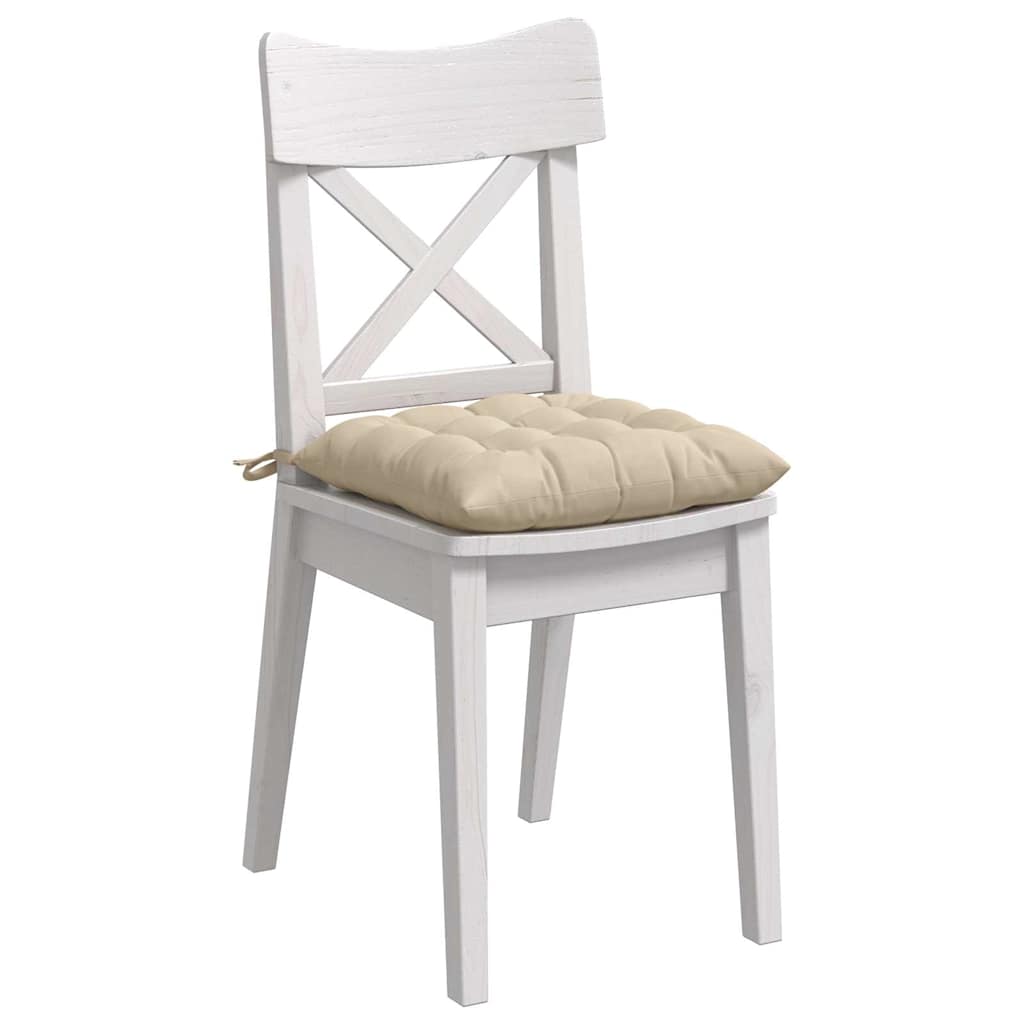 vidaXL Sitzkissen 4 pcs Creme 40 x 40 x 6 cm Mikrofaser
