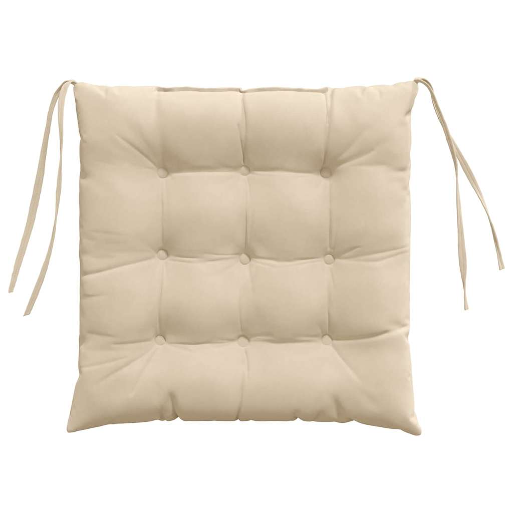 vidaXL Sitzkissen 4 pcs Creme 40 x 40 x 6 cm Mikrofaser