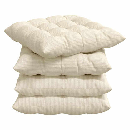Sitzkissen 4 pcs Creme 40 x 40 x 6 cm Cordstoff