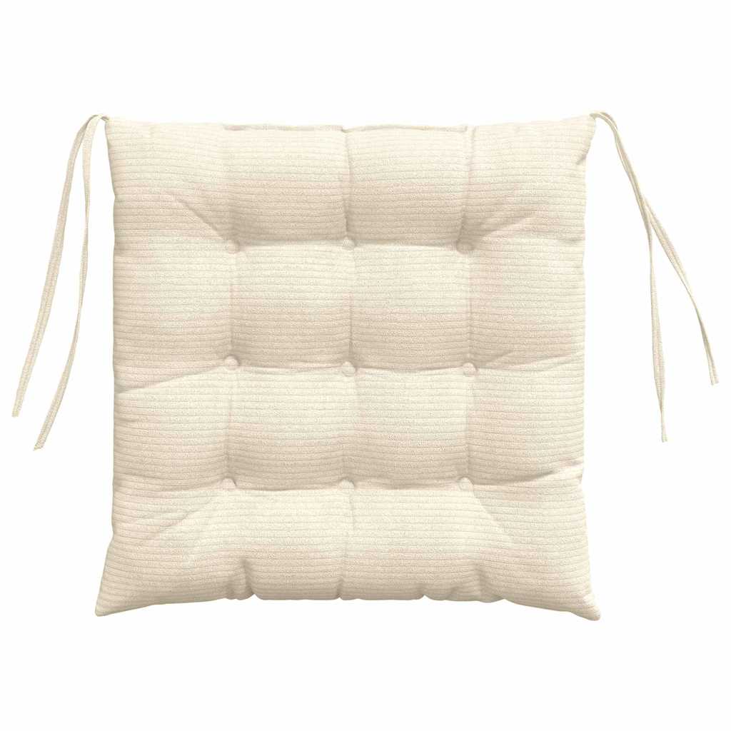Sitzkissen 4 pcs Creme 40 x 40 x 6 cm Cordstoff