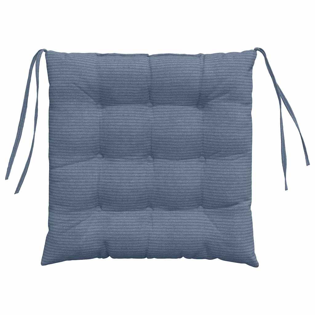 vidaXL Sitzkissen 4 pcs Blau 40 x 40 x 6 cm Cordstoff