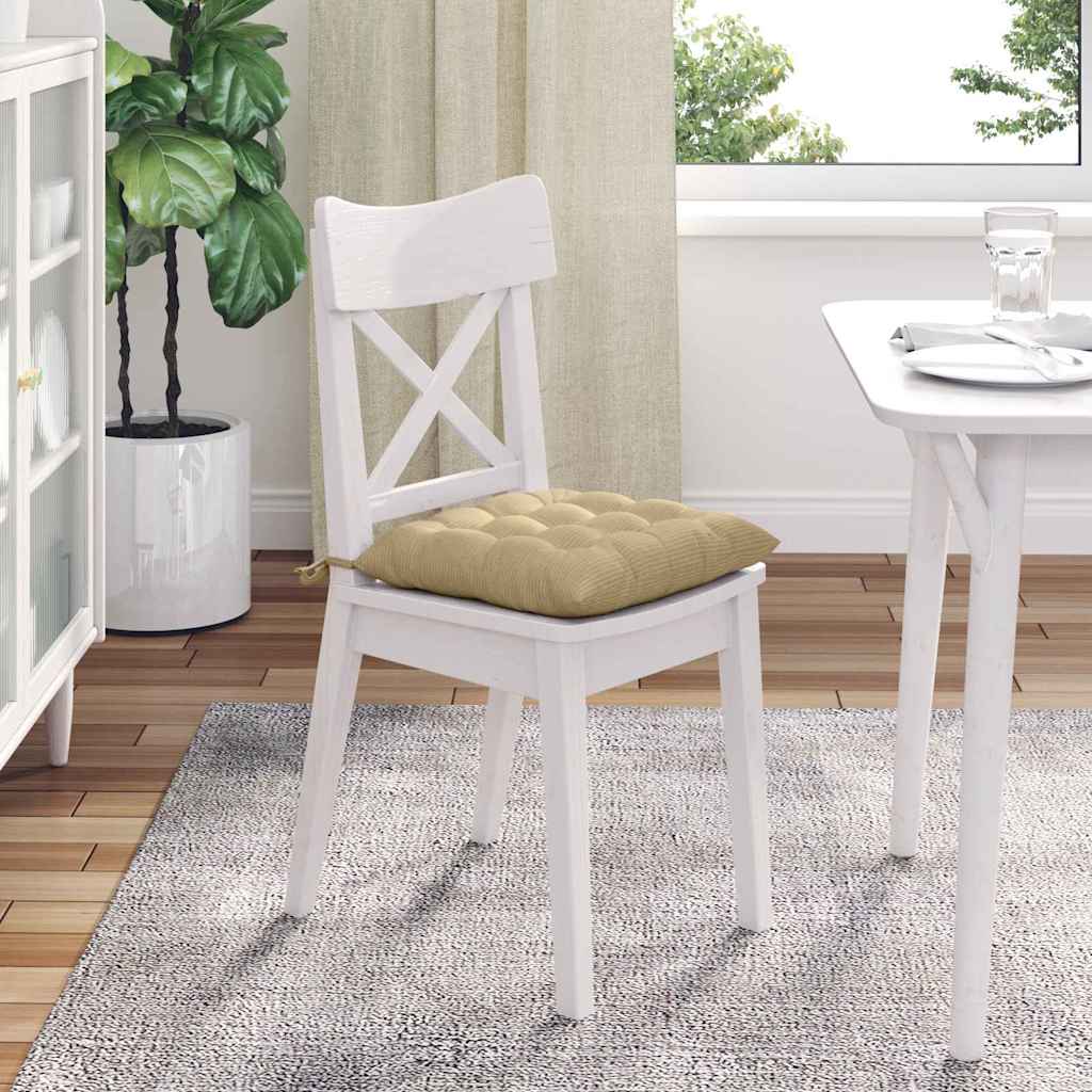 vidaXL Sitzkissen 4 pcs Grau-Grün 40 x 40 x 6 cm Cordstoff