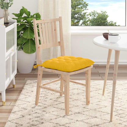 vidaXL Sitzkissen 4 pcs Helles Gelb 40 x 40 x 6 cm Cordstoff