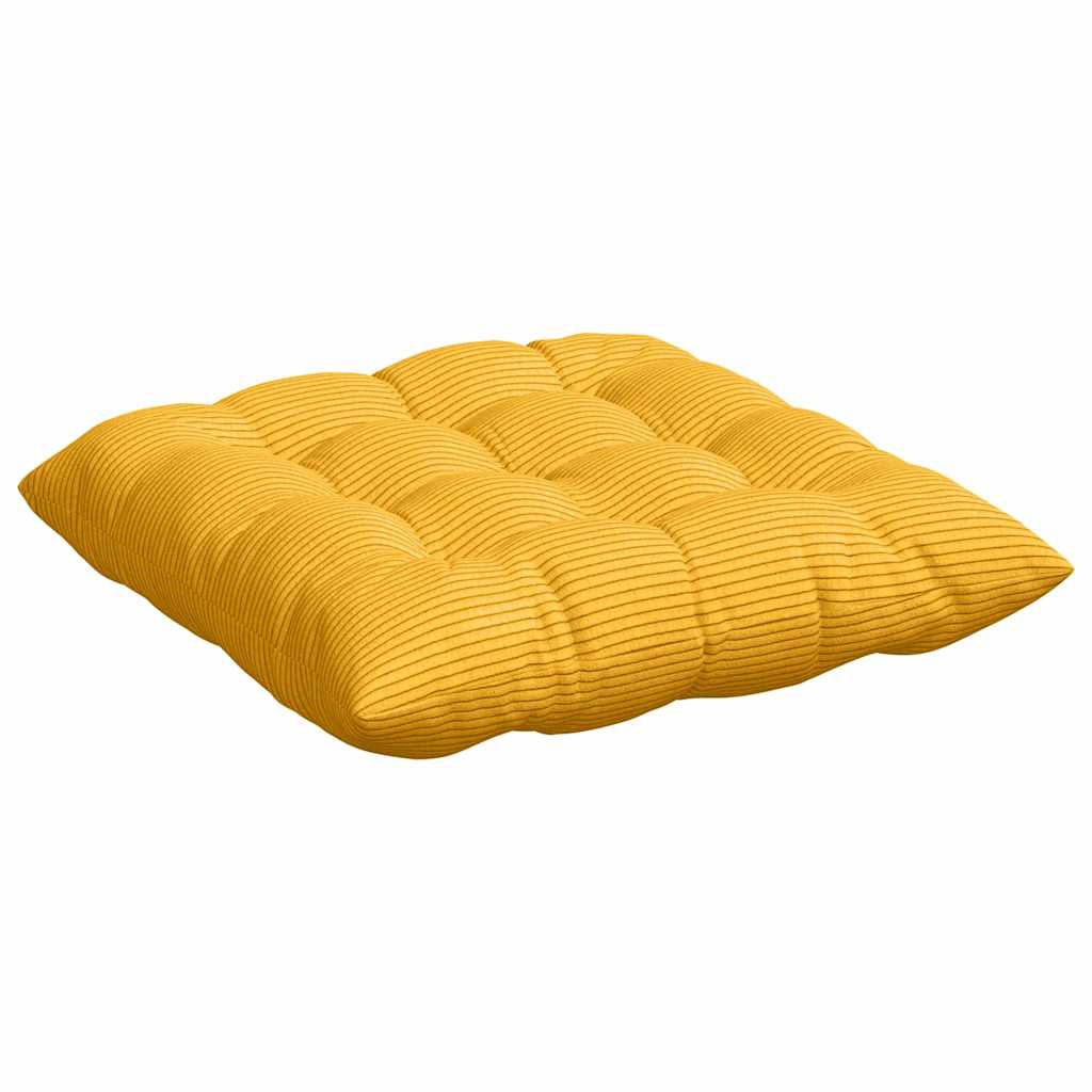 vidaXL Sitzkissen 4 pcs Helles Gelb 40 x 40 x 6 cm Cordstoff