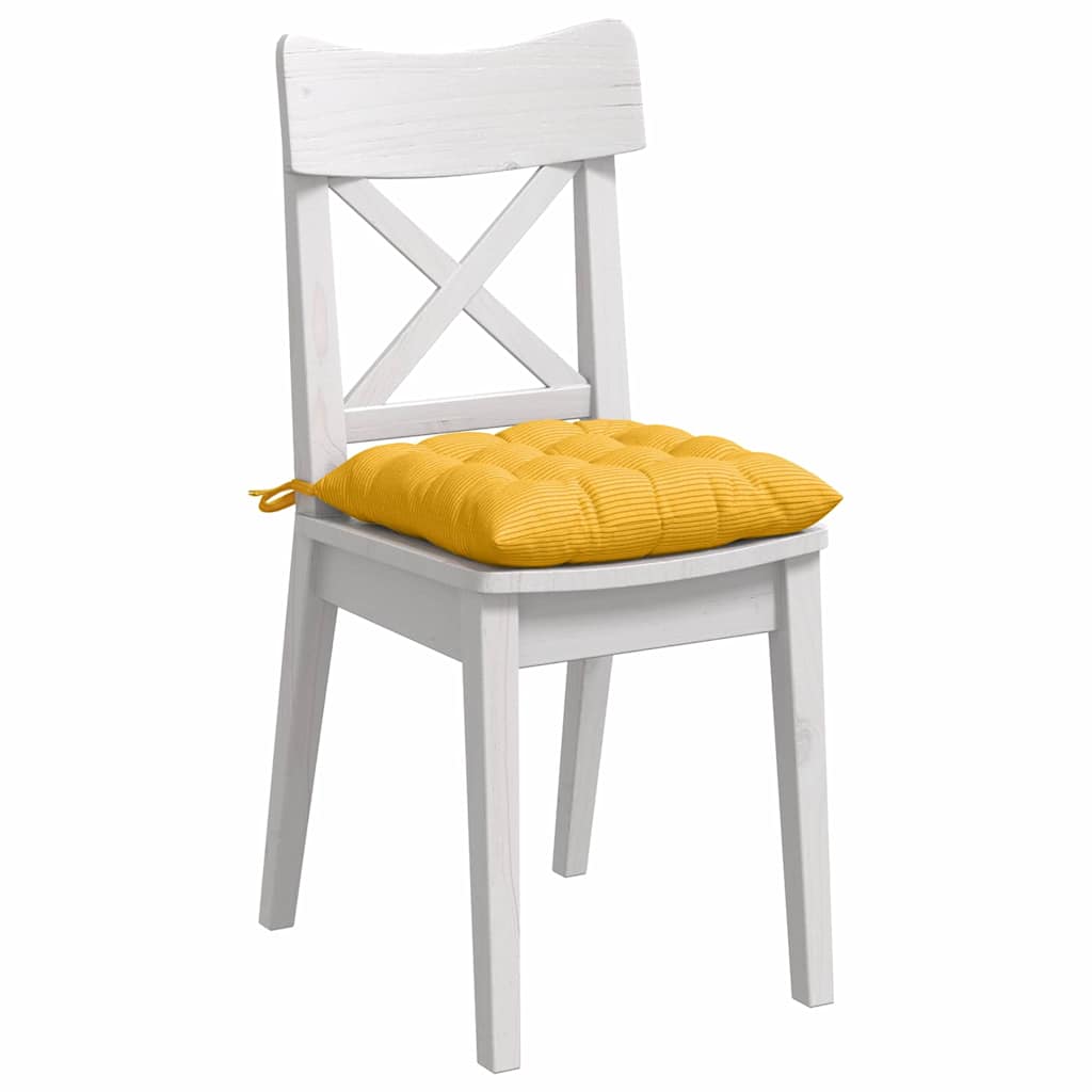 vidaXL Sitzkissen 4 pcs Helles Gelb 40 x 40 x 6 cm Cordstoff