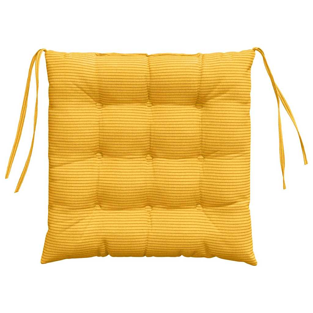 vidaXL Sitzkissen 4 pcs Helles Gelb 40 x 40 x 6 cm Cordstoff