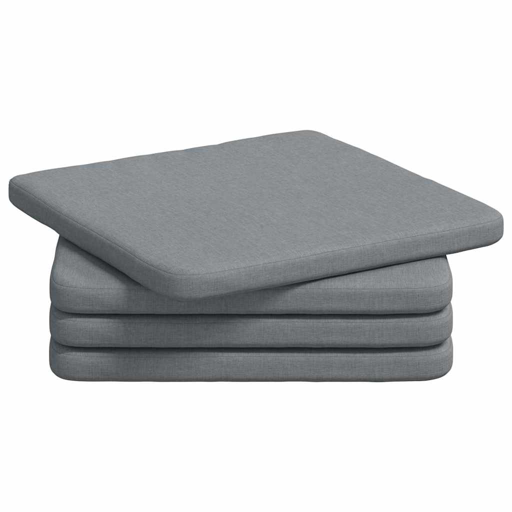 vidaXL Sitzkissen 4 pcs Hellgrau 40 x 40 x 3 cm Stoff