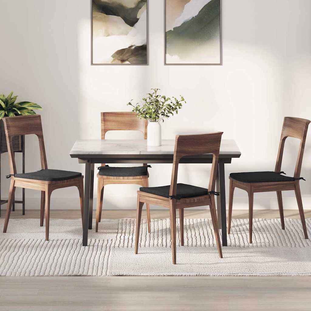 vidaXL Sitzkissen 4 pcs Schwarz 40 x 40 x 3 cm Stoff