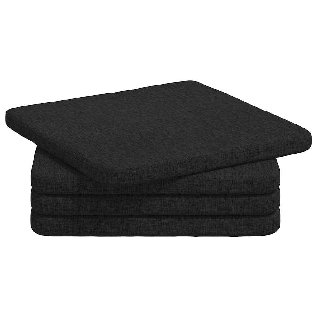 vidaXL Sitzkissen 4 pcs Schwarz 40 x 40 x 3 cm Stoff