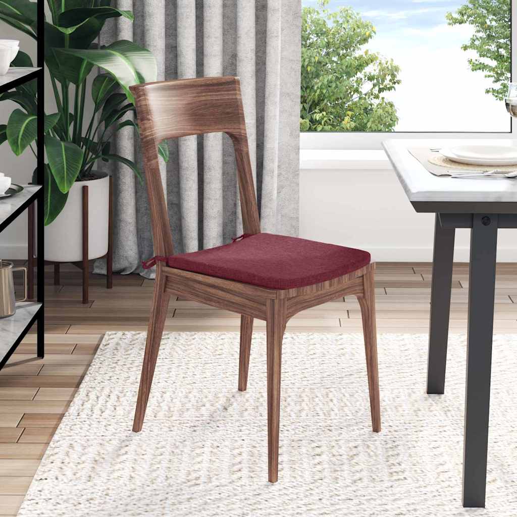 vidaXL Sitzkissen 4 pcs Weinrot 40 x 40 x 3 cm Stoff