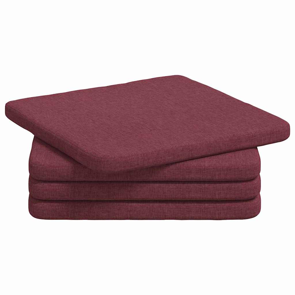 vidaXL Sitzkissen 4 pcs Weinrot 40 x 40 x 3 cm Stoff
