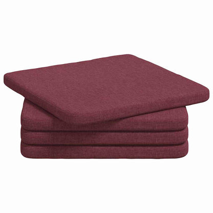 vidaXL Sitzkissen 4 pcs Weinrot 40 x 40 x 3 cm Stoff