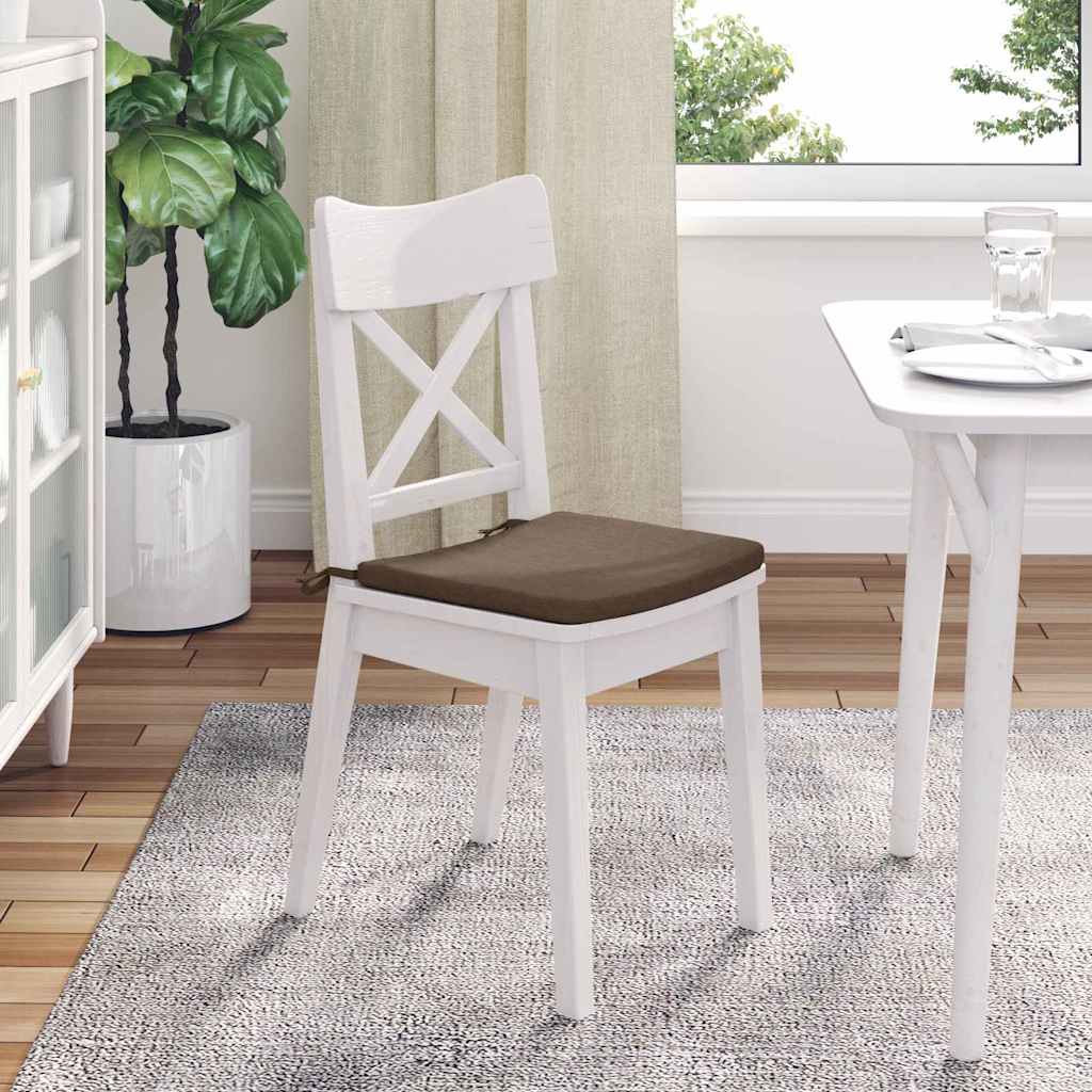 vidaXL Sitzkissen 4 pcs Braun 40 x 40 x 3 cm Stoff