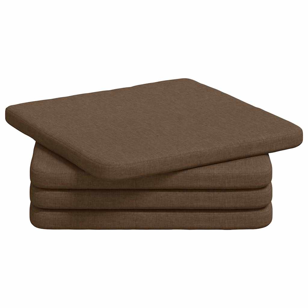 vidaXL Sitzkissen 4 pcs Braun 40 x 40 x 3 cm Stoff