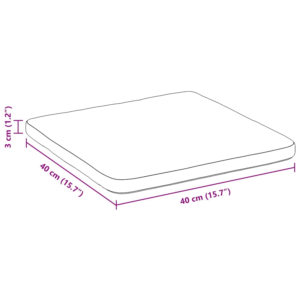 vidaXL Sitzkissen 4 pcs Braun 40 x 40 x 3 cm Stoff