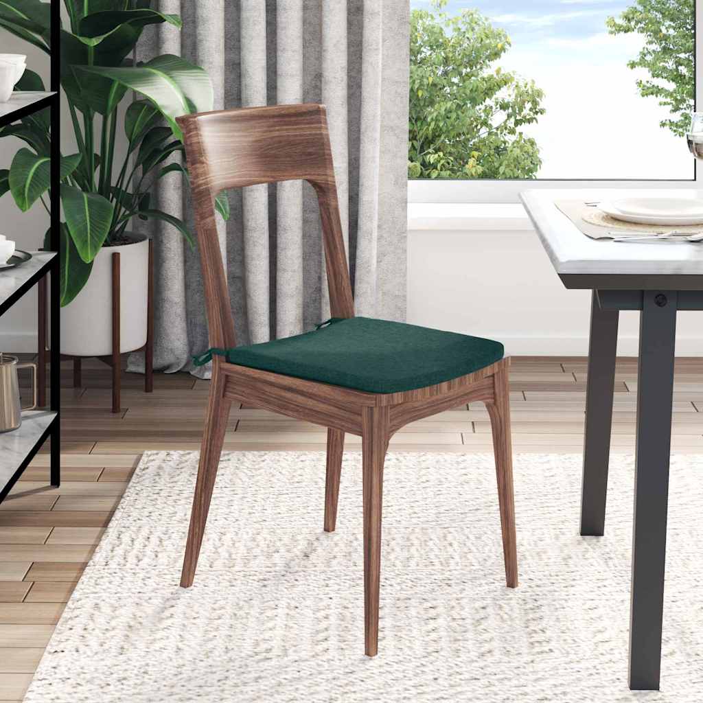 vidaXL Sitzkissen 4 pcs Dunkelgrün 40 x 40 x 3 cm Stoff