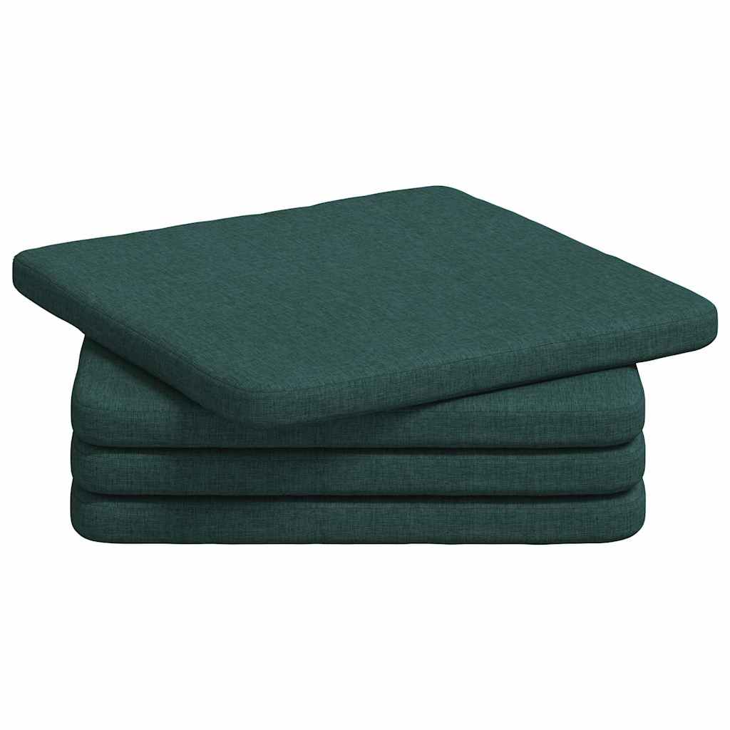 vidaXL Sitzkissen 4 pcs Dunkelgrün 40 x 40 x 3 cm Stoff