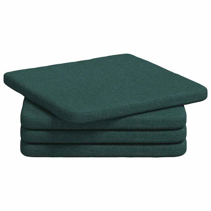 vidaXL Sitzkissen 4 pcs Dunkelgrün 40 x 40 x 3 cm Stoff