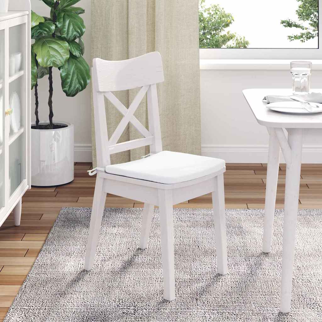 vidaXL Sitzkissen 4 Stück Weiß 40 x 40 x 3 cm Stoff
