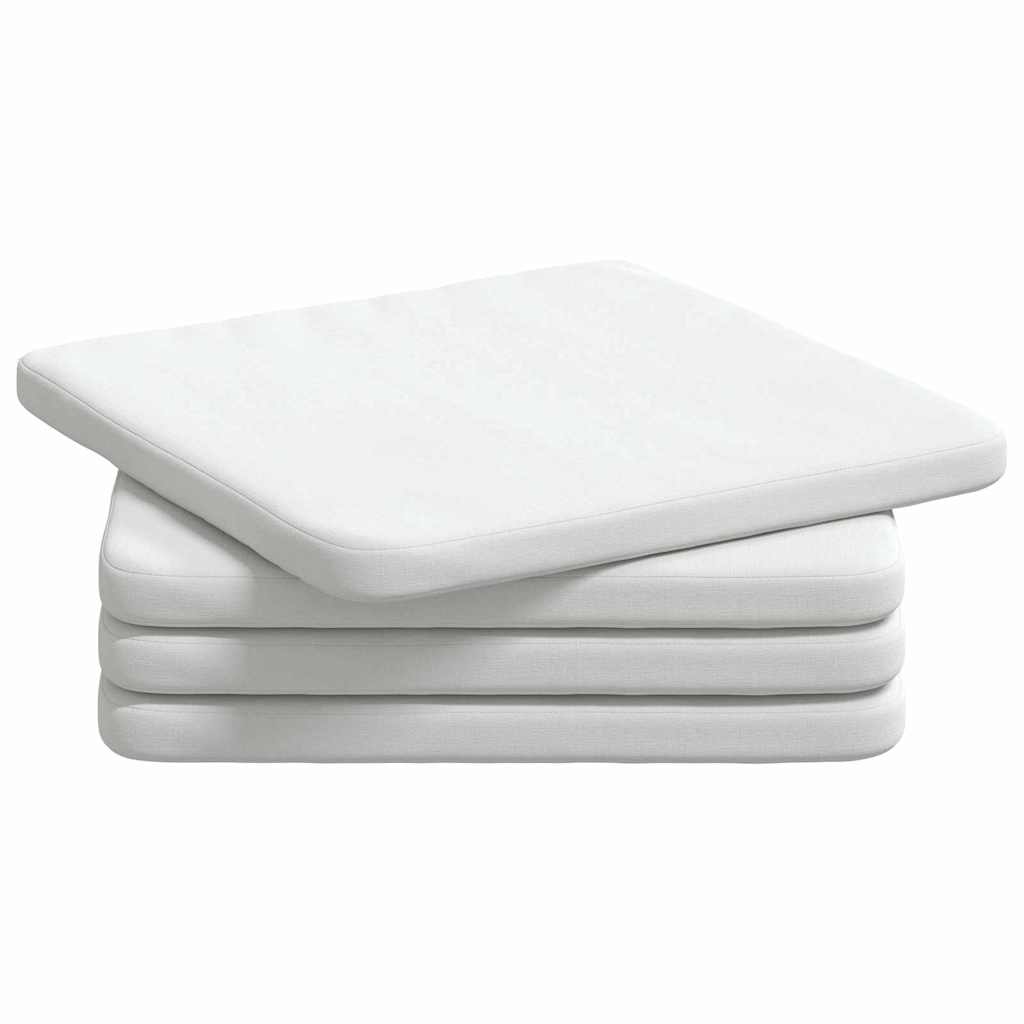 vidaXL Sitzkissen 4 Stück Weiß 40 x 40 x 3 cm Stoff