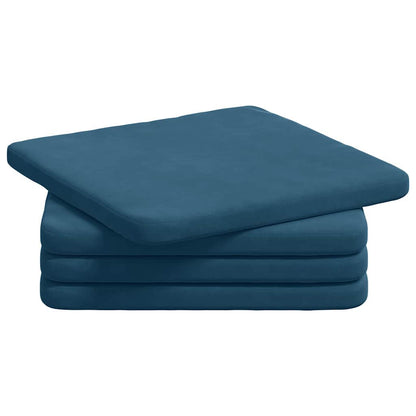 vidaXL Sitzkissen 4 pcs Blau 40 x 40 x 3 cm Samt