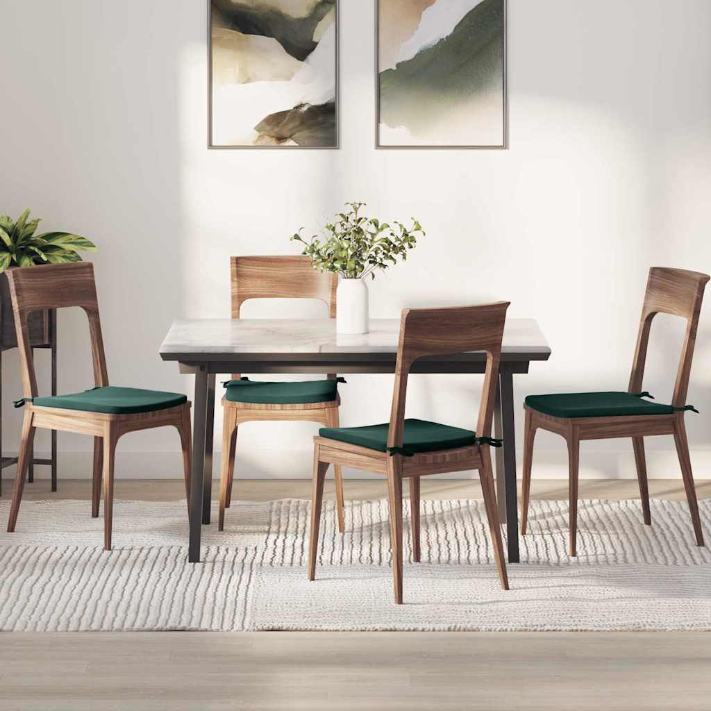 vidaXL Sitzkissen 4 pcs Dunkelgrün 40 x 40 x 3 cm Samt