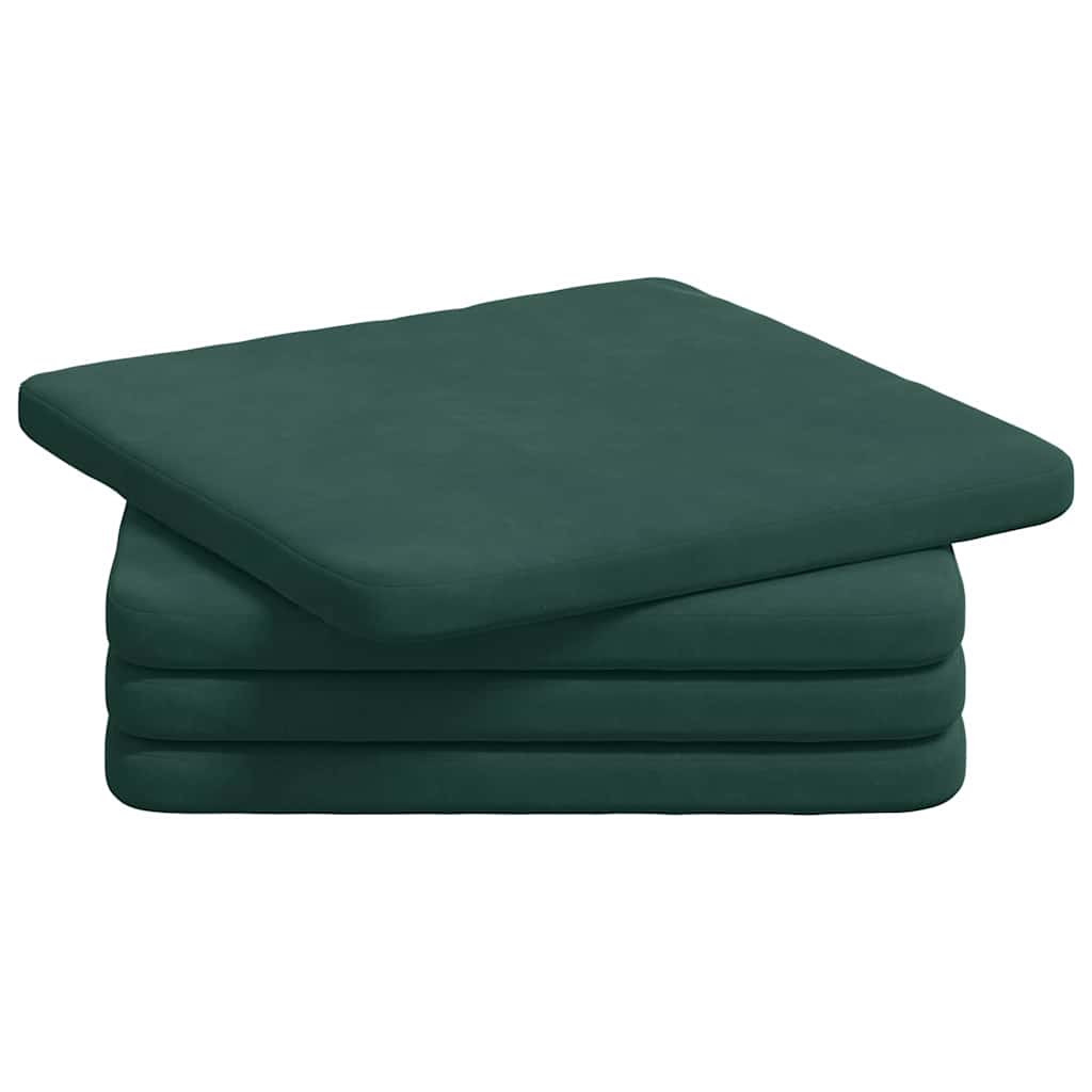 vidaXL Sitzkissen 4 pcs Dunkelgrün 40 x 40 x 3 cm Samt