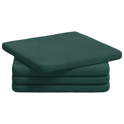 vidaXL Sitzkissen 4 pcs Dunkelgrün 40 x 40 x 3 cm Samt