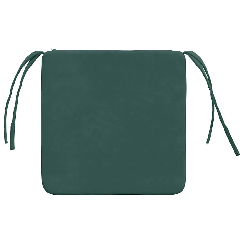 vidaXL Sitzkissen 4 pcs Dunkelgrün 40 x 40 x 3 cm Samt
