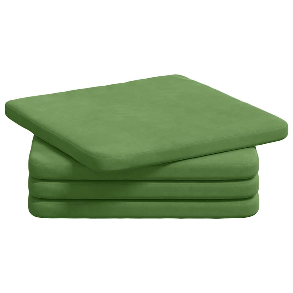 vidaXL Sitzkissen 4 pcs Hellgrün 40 x 40 x 3 cm Samt