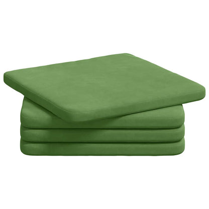 vidaXL Sitzkissen 4 pcs Hellgrün 40 x 40 x 3 cm Samt