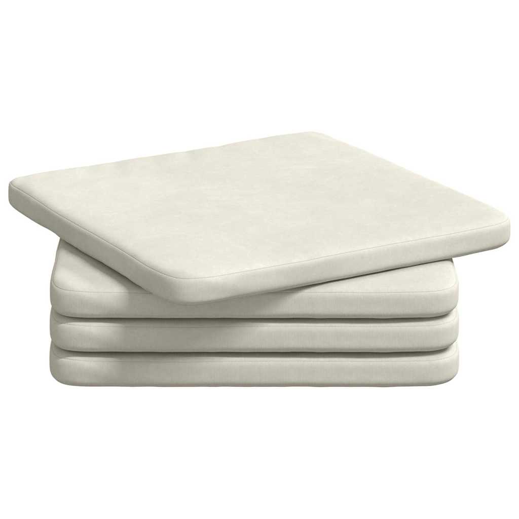 Sitzkissen 4 pcs Creme 40 x 40 x 3 cm Samt