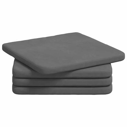 vidaXL Sitzkissen 4 pcs Dunkelgrau 40 x 40 x 3 cm Mikrofaserstoff