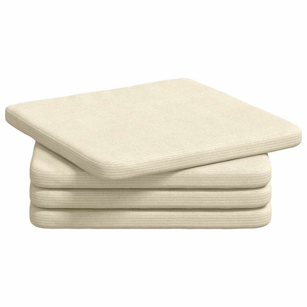 Sitzkissen 4 pcs Creme 40 x 40 x 3 cm Cordstoff
