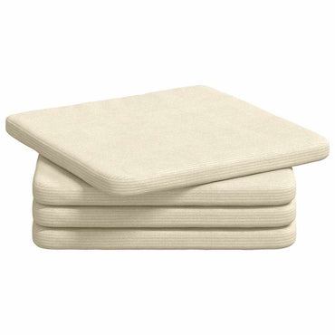 vidaXL Sitzkissen 4 pcs Creme 40 x 40 x 3 cm Cordstoff
