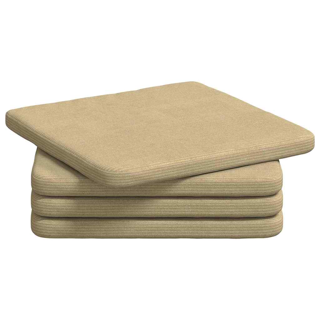 Sitzkissen 4 pcs Grau-Grün 40 x 40 x 3 cm Cordstoff