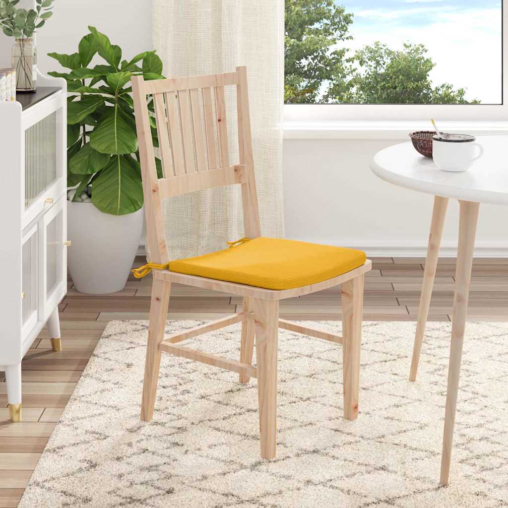 vidaXL Sitzkissen 4 pcs Helles Gelb 40 x 40 x 3 cm Cordstoff
