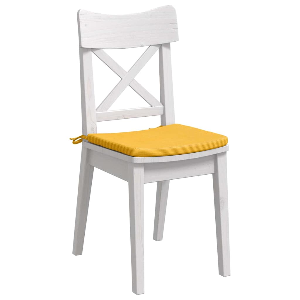 vidaXL Sitzkissen 4 pcs Helles Gelb 40 x 40 x 3 cm Cordstoff