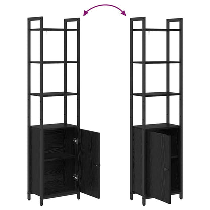 vidaXL Bücherregal Schwarz Eichen-Optik 40 x 24 x 161 cm Holzwerkstoff