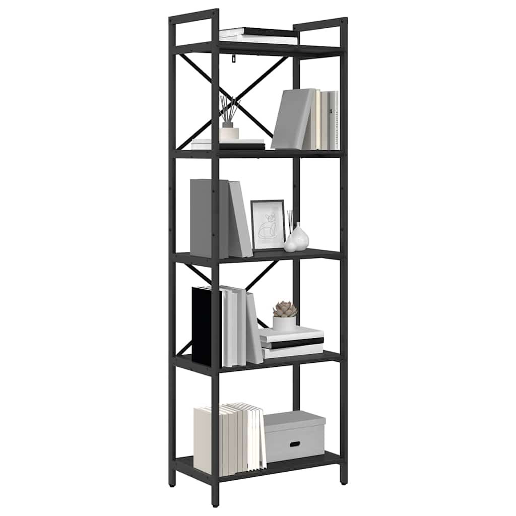 vidaXL Bücherregal Schwarz Eichen-Optik 56 x 34 x 171 cm Holzwerkstoff
