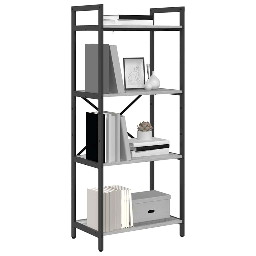 vidaXL Bücherregal Graues Sonoma 56 x 34 x 133,5 cm Holzwerkstoff
