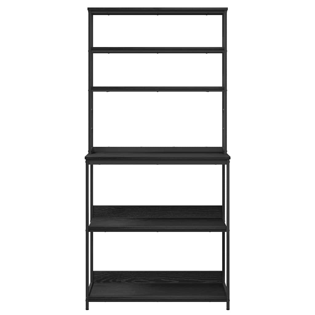vidaXL Küchenregal Schwarz Eichen-Optik 80 x 40 x 168 cm Holzwerkstoff