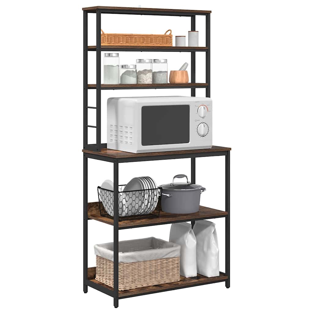 vidaXL Küchenregal Geräucherte Eiche 80 x 40 x 168 cm Holzwerkstoff