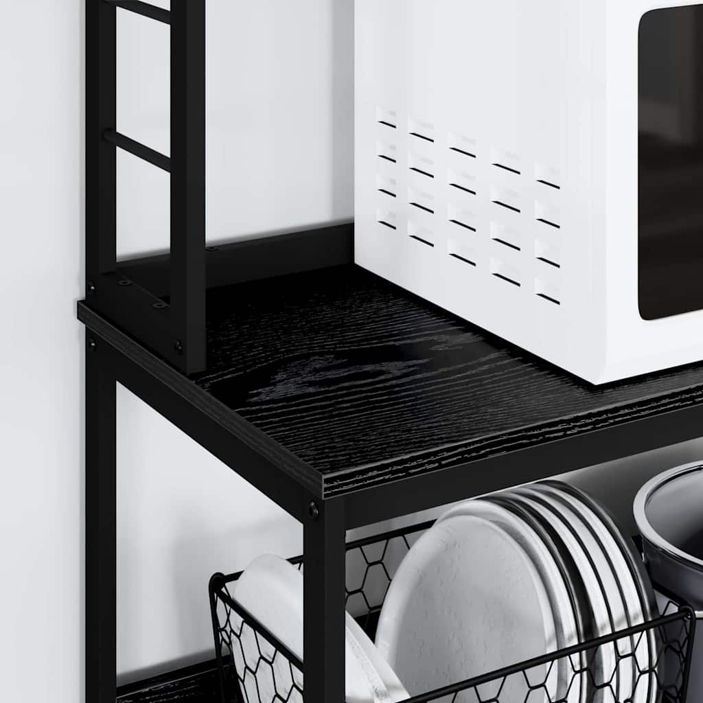 vidaXL Étagère de cuisine noir aspect chêne 100 x 40 x 168 cm