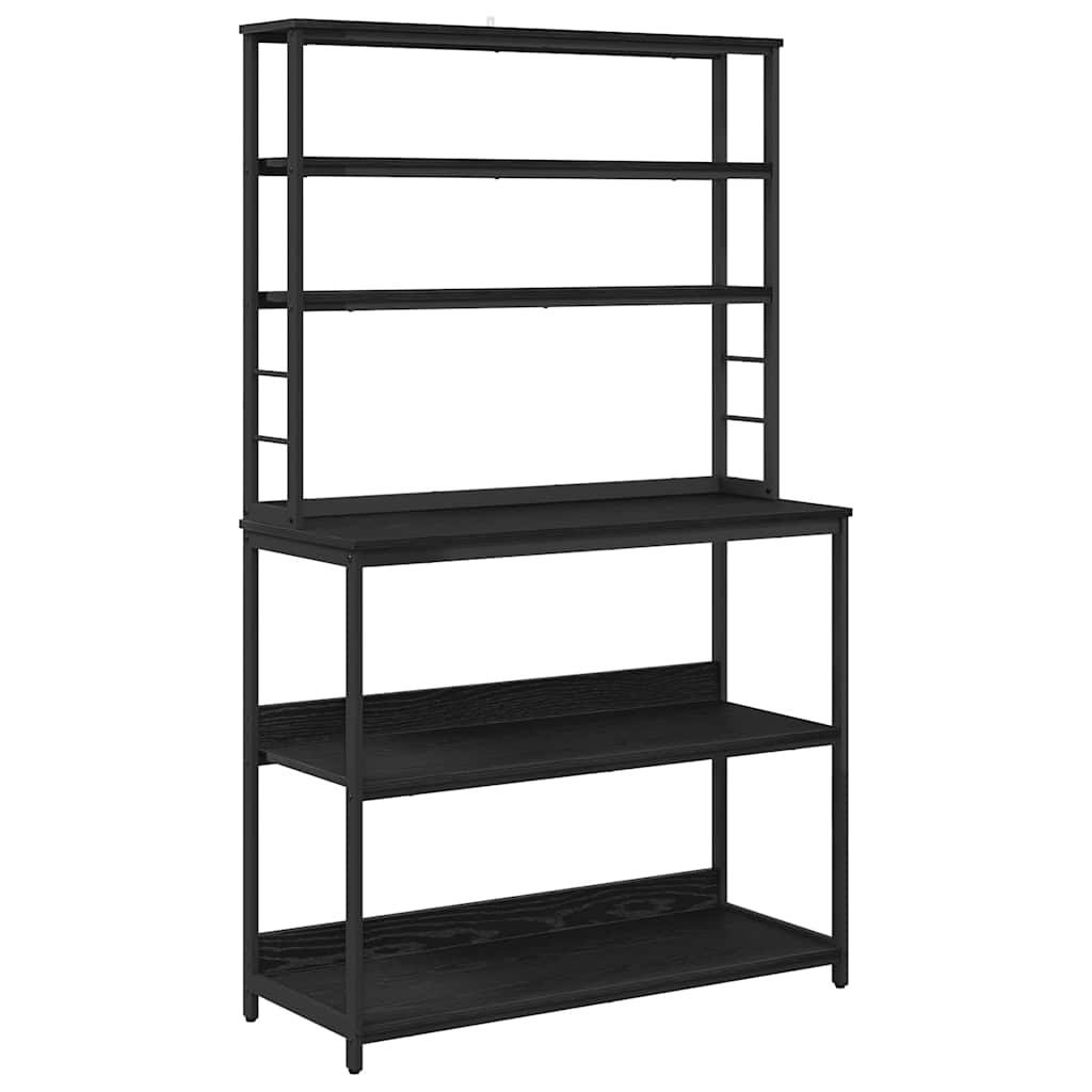 vidaXL Étagère de cuisine noir aspect chêne 100 x 40 x 168 cm