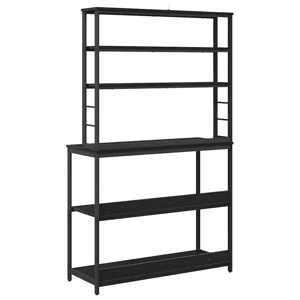 vidaXL Étagère de cuisine noir aspect chêne 100 x 40 x 168 cm