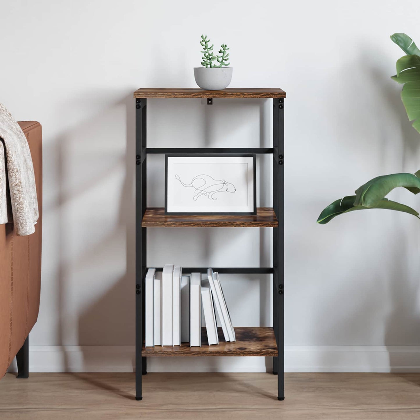vidaXL Bibliothèque Chêne fumé 40 x 29,5 x 81 cm Bois d'ingénierie